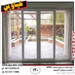 درب کشویی باغ UPVC با شیشه دوجداره و فریم مقاوم رنگ سفید